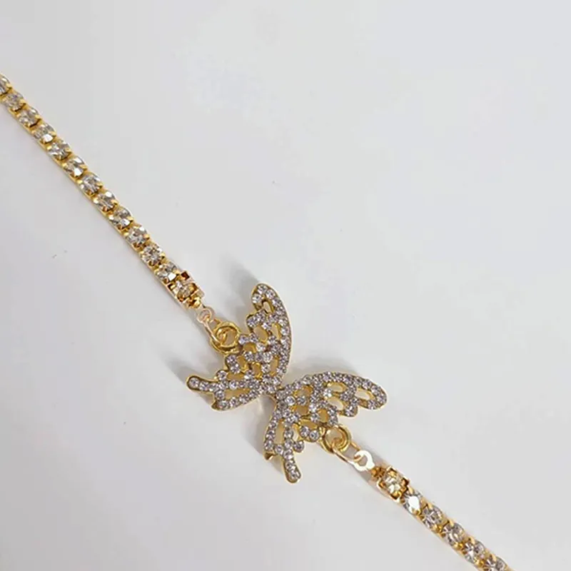 Collane con ciondolo Y2K Collana girocollo in cristallo a farfalla per donna Gioielli con ciondoli semplici in metallo alla moda Stile anni '90_voghion.com