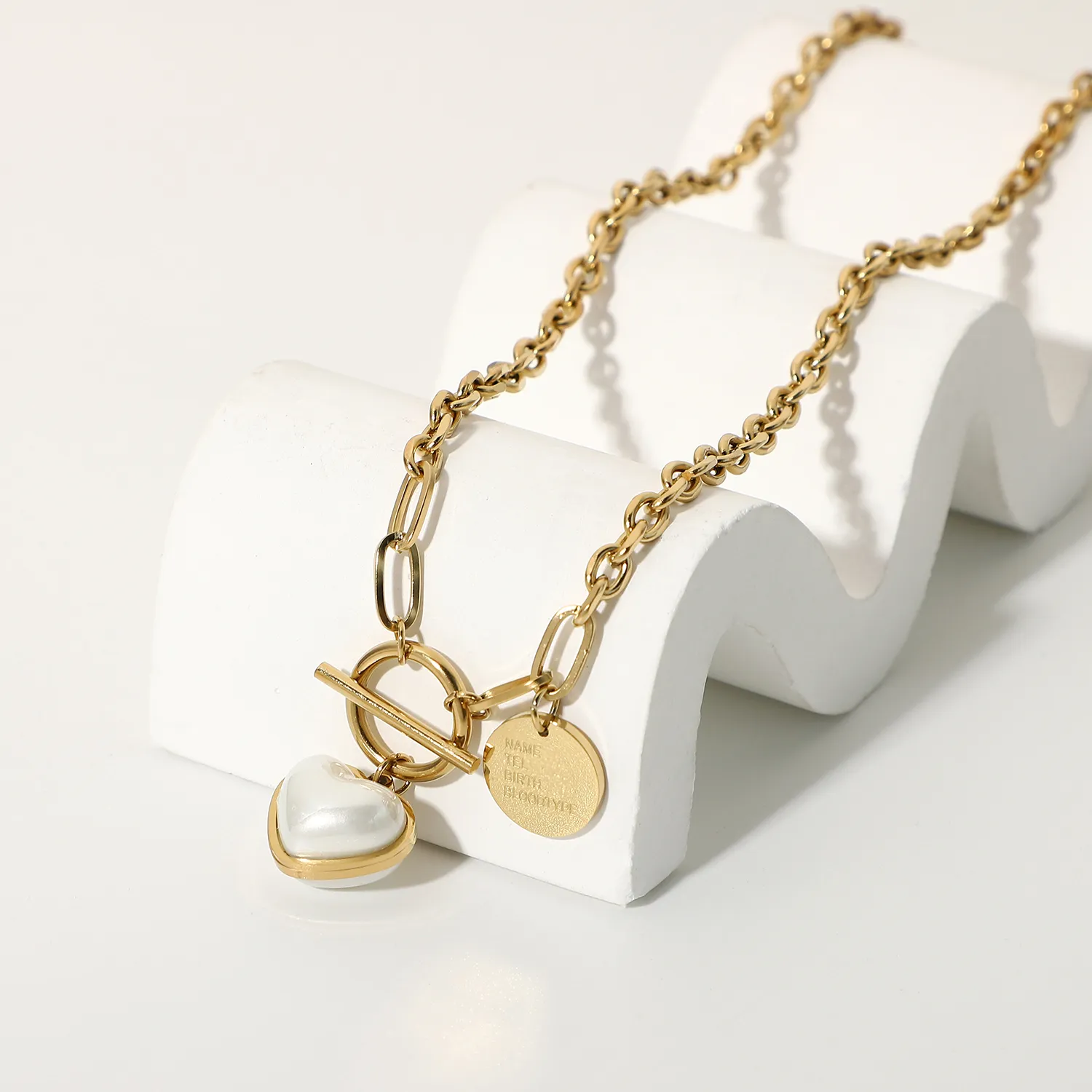 Pendant Necklaces Stock Fashion Pearl Heart Charm Necklace Chain Korean Ins Mother Of Gold Stainless Steel Jewerly For_voghion.com