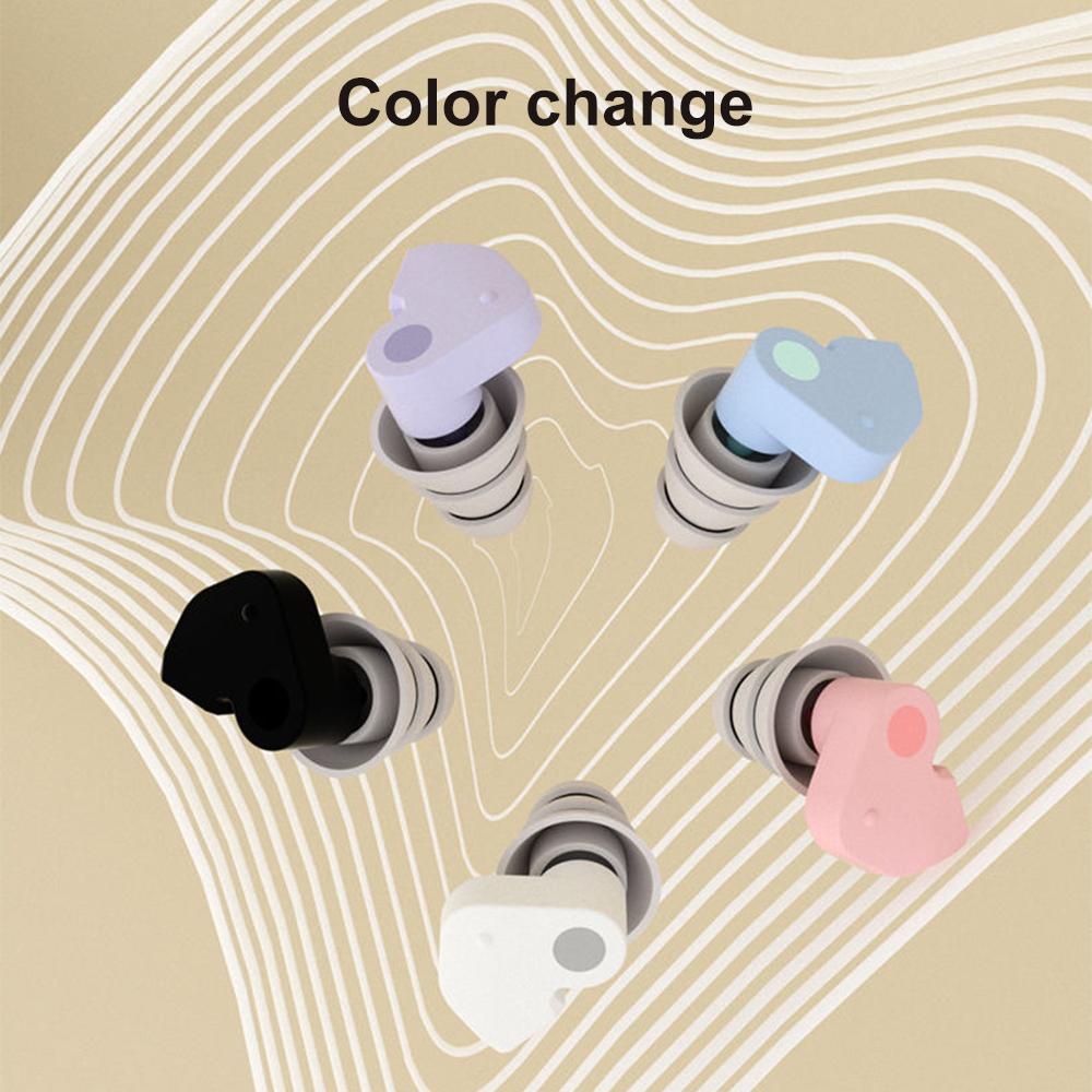 Silicone Earplug Sleep Noise Ear Canceling Reduction Plug Tapones Para Dormir Anti Snore Soundproof Black Earplugs For Sleeping_voghion.com