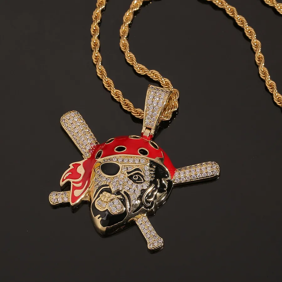 Smiley Face Pendant Necklace With Diamond Micro Inlay For Unisex_voghion.com
