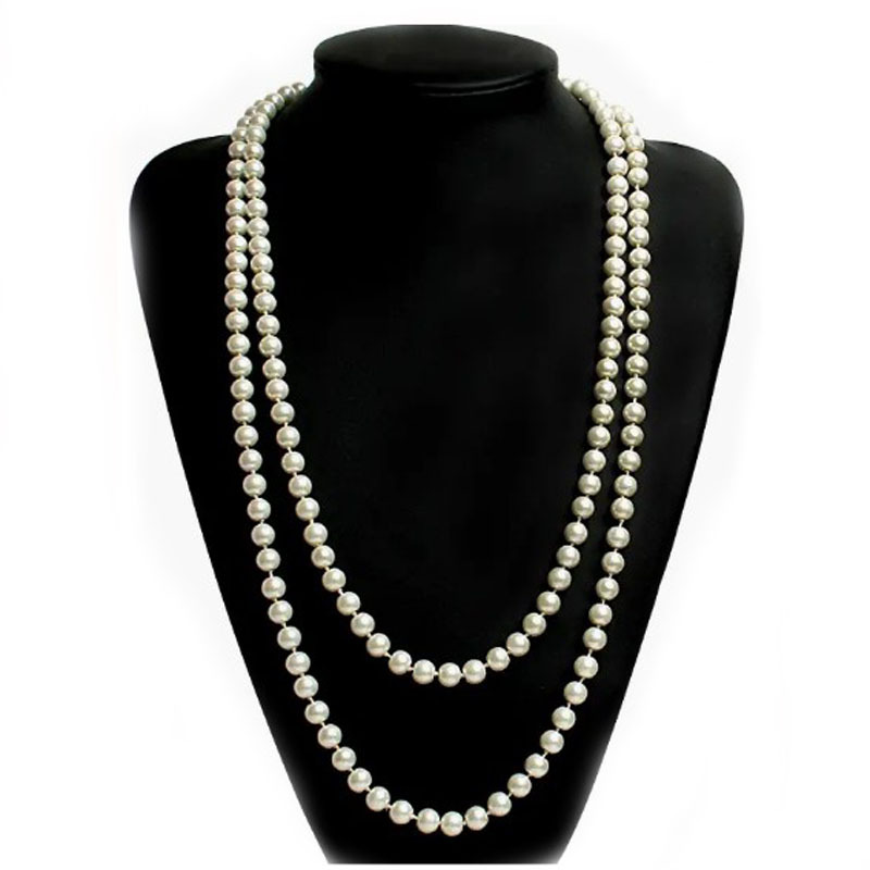 Collana di perle minimalista versione coreana di vendita calda, moda multistrato, maglione con catena a forma di osso_voghion.com