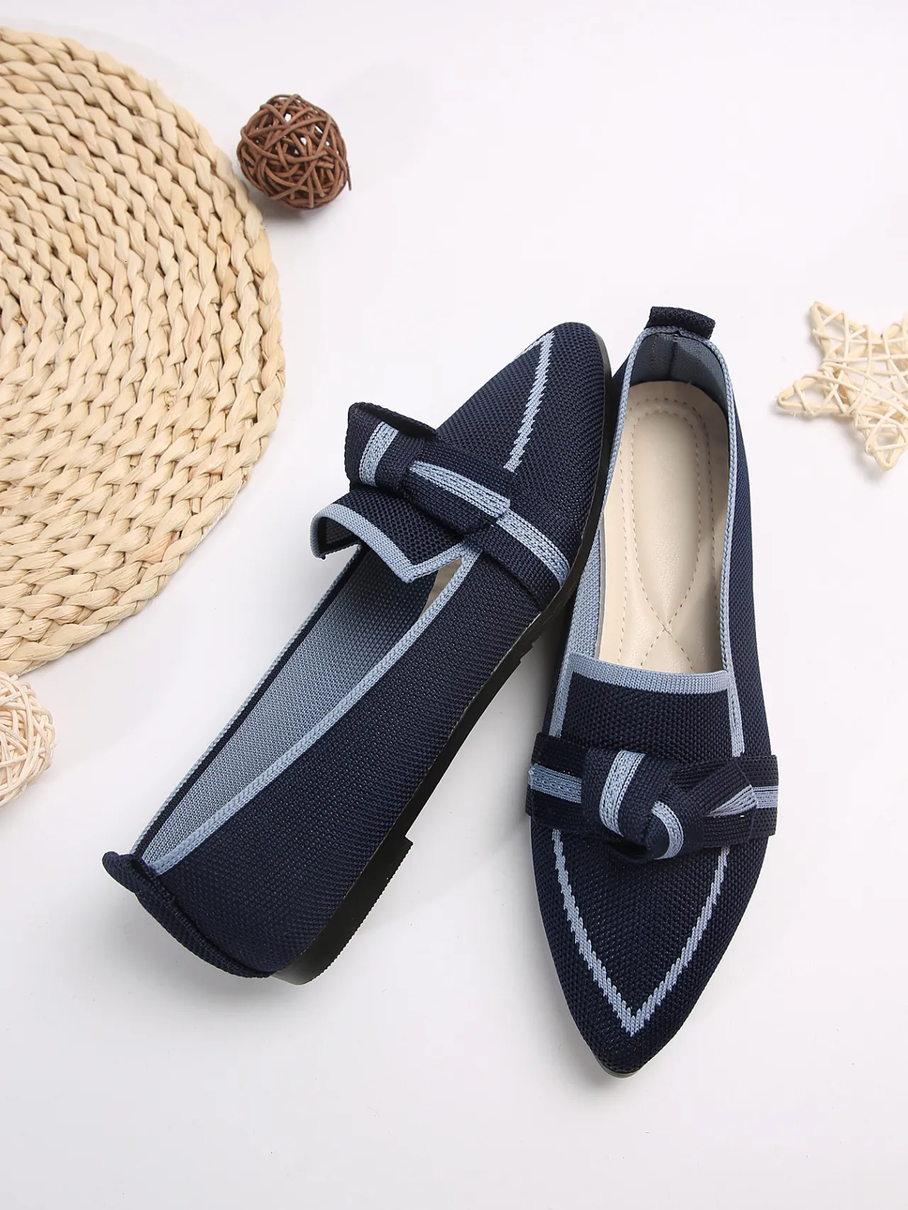 Damen Freizeitschuhe Flach Mit Schleife Für Bequemes Pendeln_voghion.com