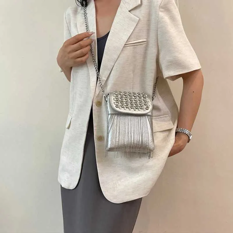 Borsa a tracolla da donna con fibbia magnetica, elegante design con nappe, tracolla Ba241216_voghion.com