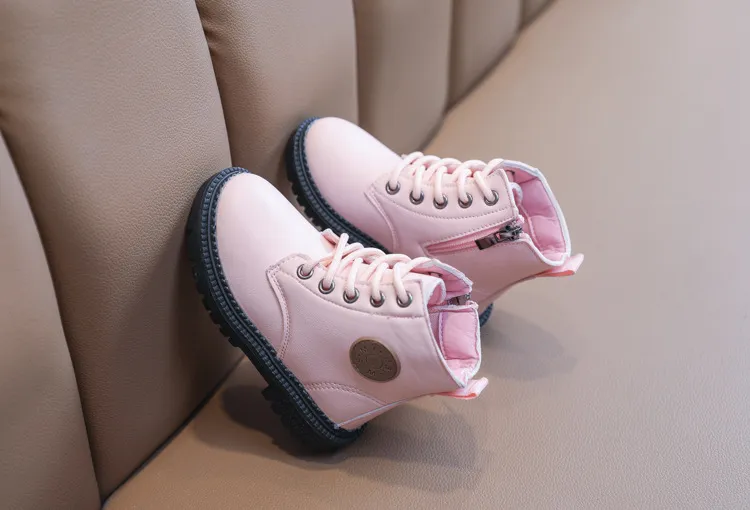 Kinder Mode Lässig Kleinkind Jungen Mädchen Herbst Winter Leder Stiefel Kinder Happysteps Lauf Sport Schnee Schuhe Größe_voghion.com