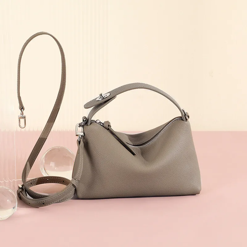Classic Genuine Leather Women's Shoulder Bag Soft Cowhide Handbag_voghion.com