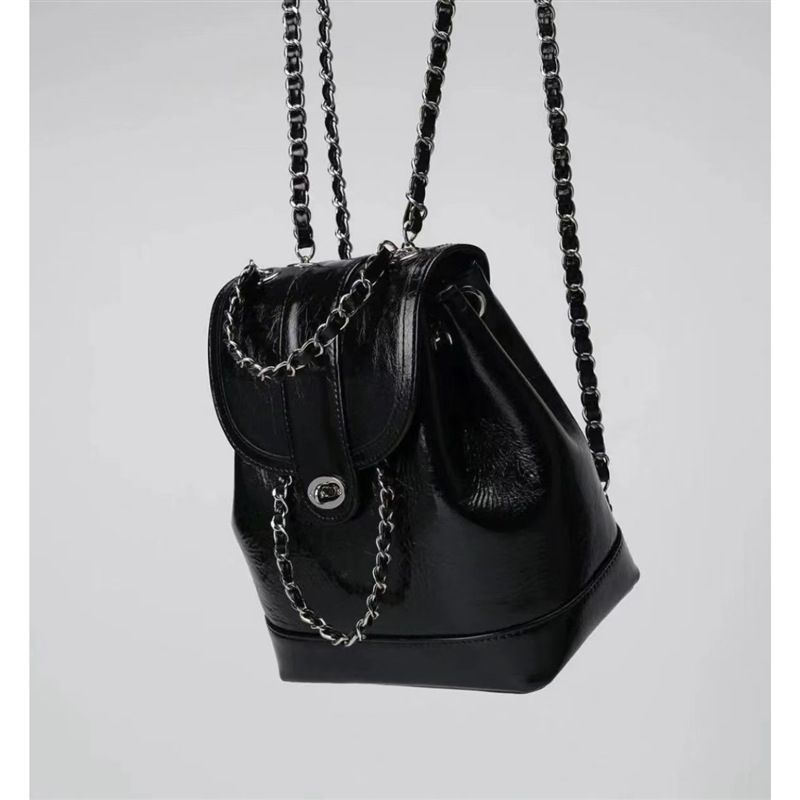 Damen Rucack Kleine Kette Retro Leder Tasche Schulter Umhängetasche_voghion.com
