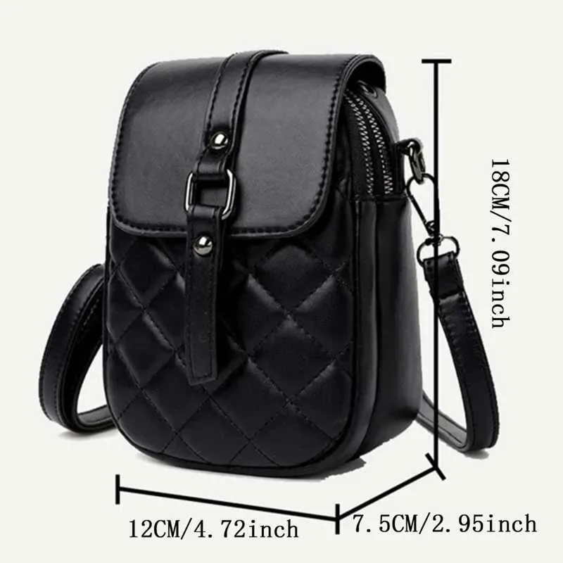 Koreanische Frauen Handy Taschen Mode Rhombus Kette Schulter Kreuz Körper Celhone SG Tasche Crossbody Geldbörse Brieftasche_voghion.com