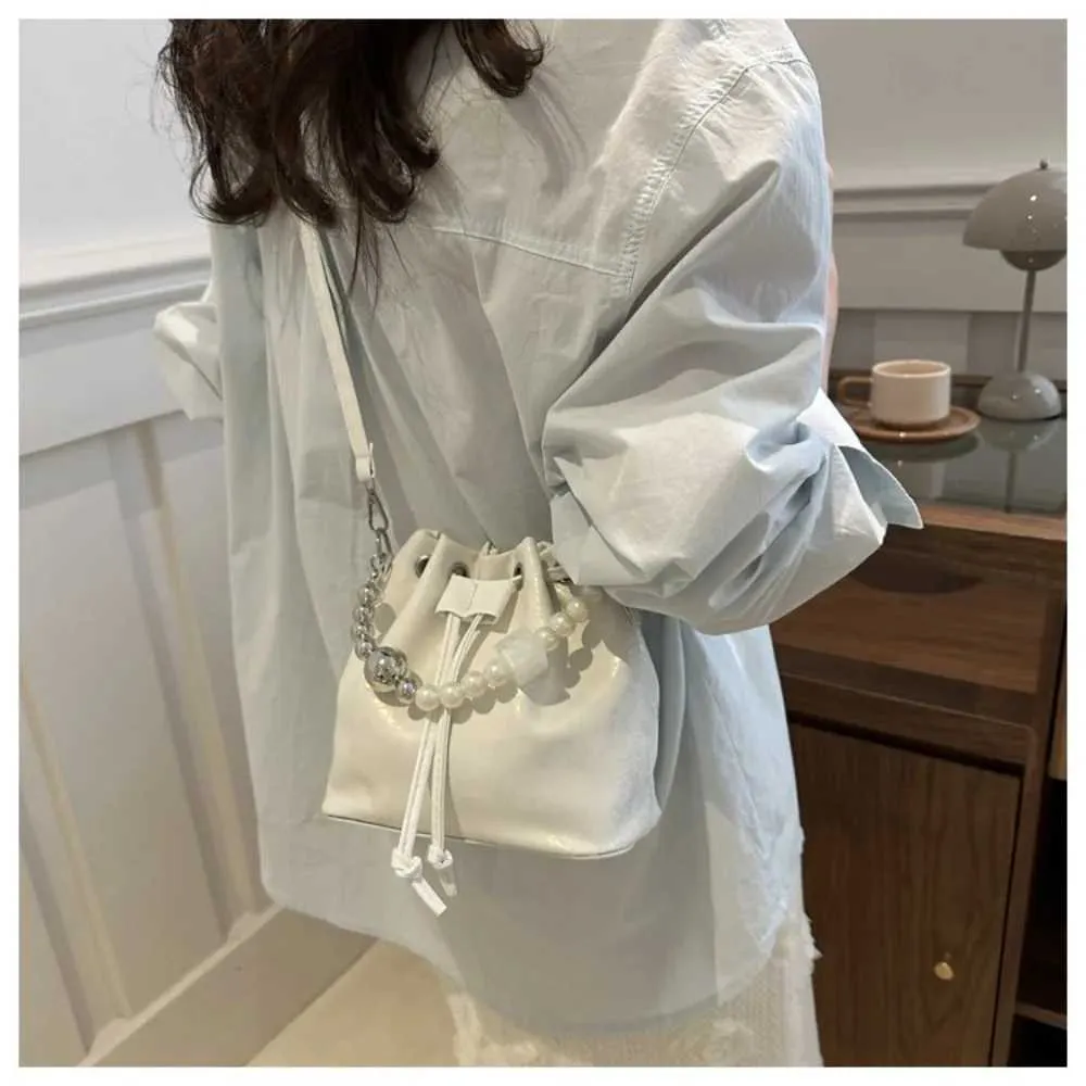 New Casual PU Cross Body Bead Handle Adjustable Strap Single Shoulder Bag Belt Drstring Design Durable Lady Ba241214_voghion.com