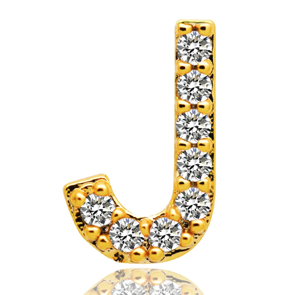 Weißgold Iced Out A-Z Custom Letter Grillz Volldiamant DIY Fang Grills Untere Zahnkappe Hip Hop Dental Mund Zähne_voghion.com