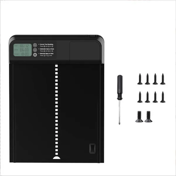 Apriporta automatico per pollame con alimentazione solare, design resistente in alluminio._voghion.com