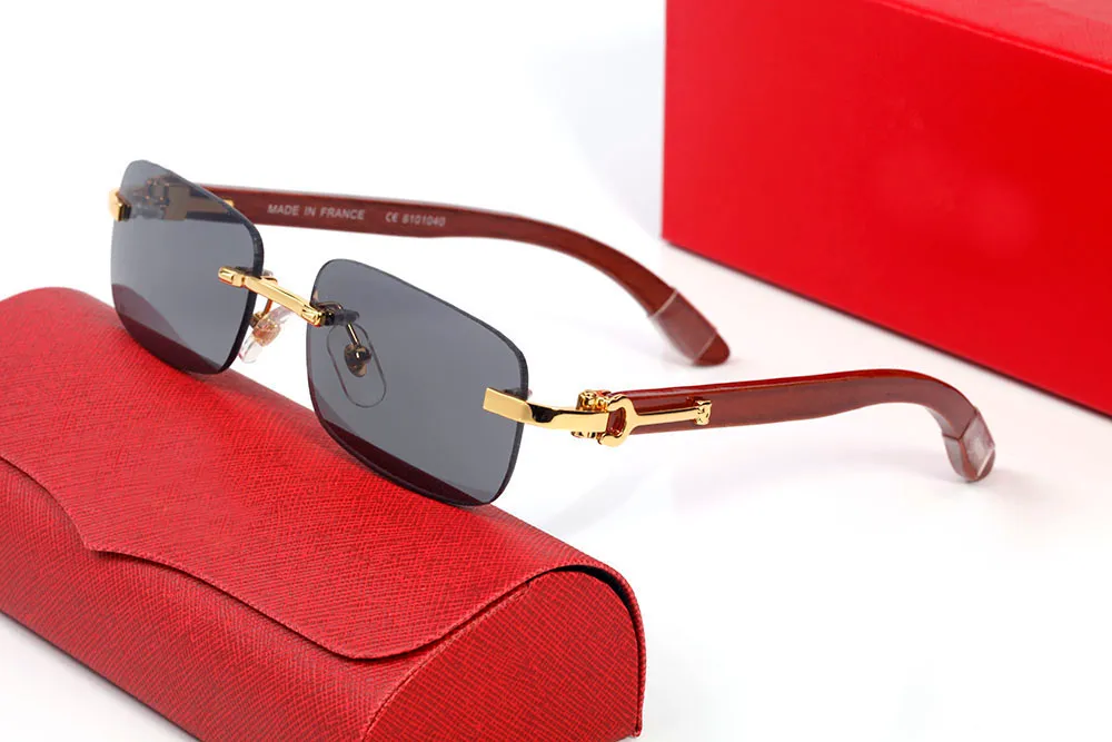 Fashion Designer Sunglasses for Women Mens High Quality Outdoor Drive Sunglass Beach Rectangular Sier Frameless Black_voghion.com