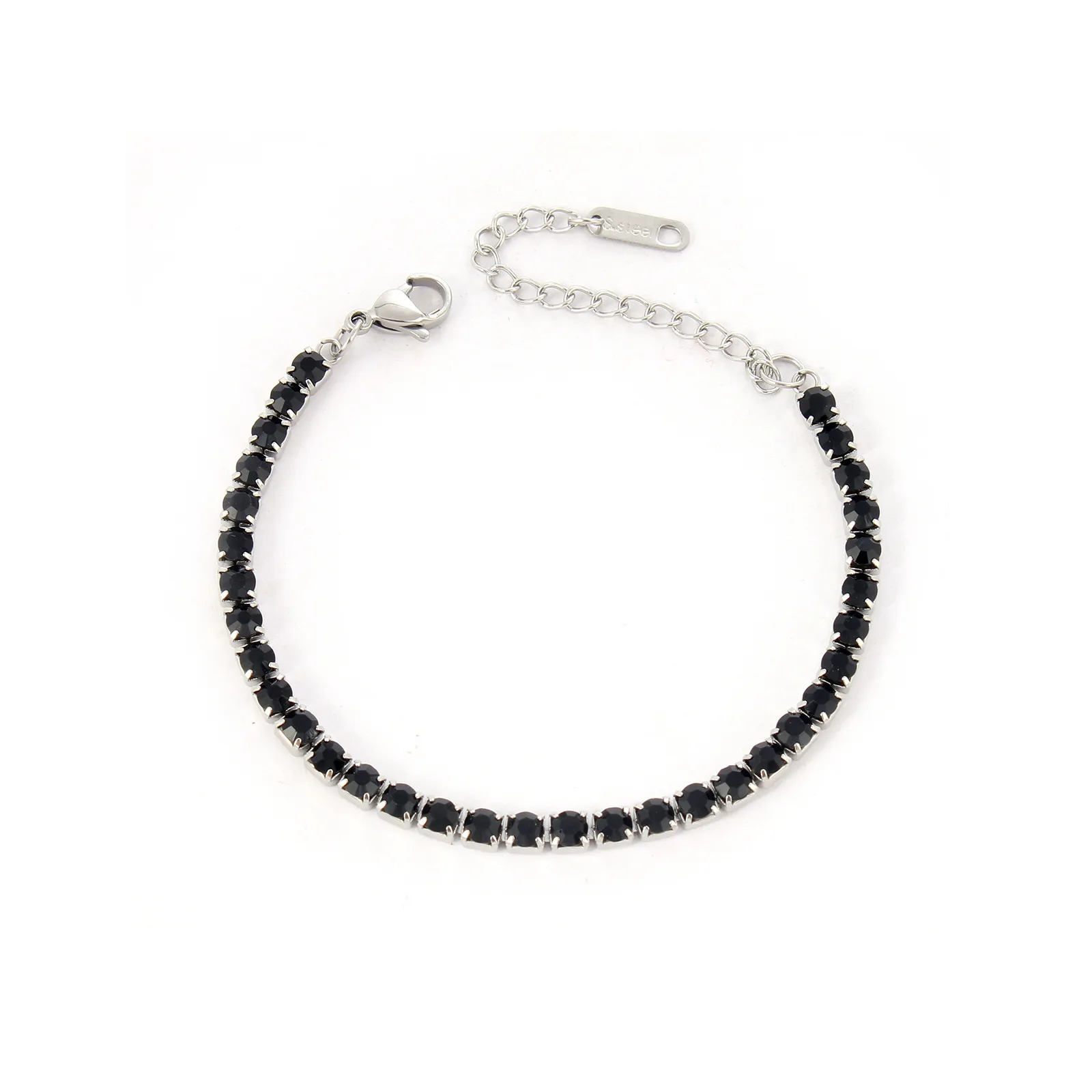 Adjustable 4mm Iced Out VVS Moissanite Dia Fashion Stainless Steel Zircon Tennis Bracelets CZ For Women 2024_voghion.com