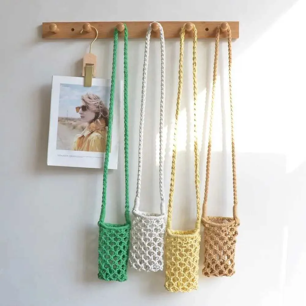 Ženska modna majhna torbica za telefon čez telo, enobarvna, votla, tkana, kvačkana, lahka, pletena torbica čez ramo 241022_voghion.com