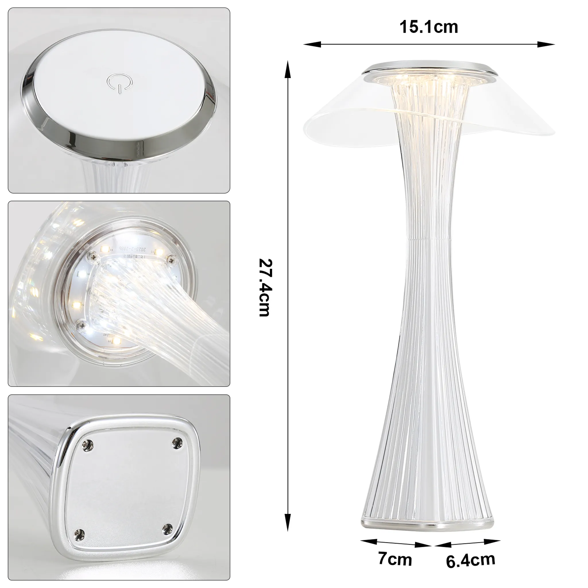 LED Tischlampe Touch Dimmbar - 3000-6500K Weiß Nachttischlampe Mit Akku Innen Und Aussen Beleuchtung Tagbare Tischleuchte Aufladen Mit USB_voghion.com