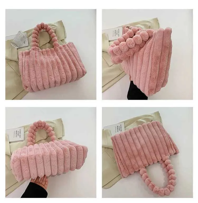 1PC Retro velika prostornina modna torbica za študente preprosta plišasta torbica Ba241031_voghion.com