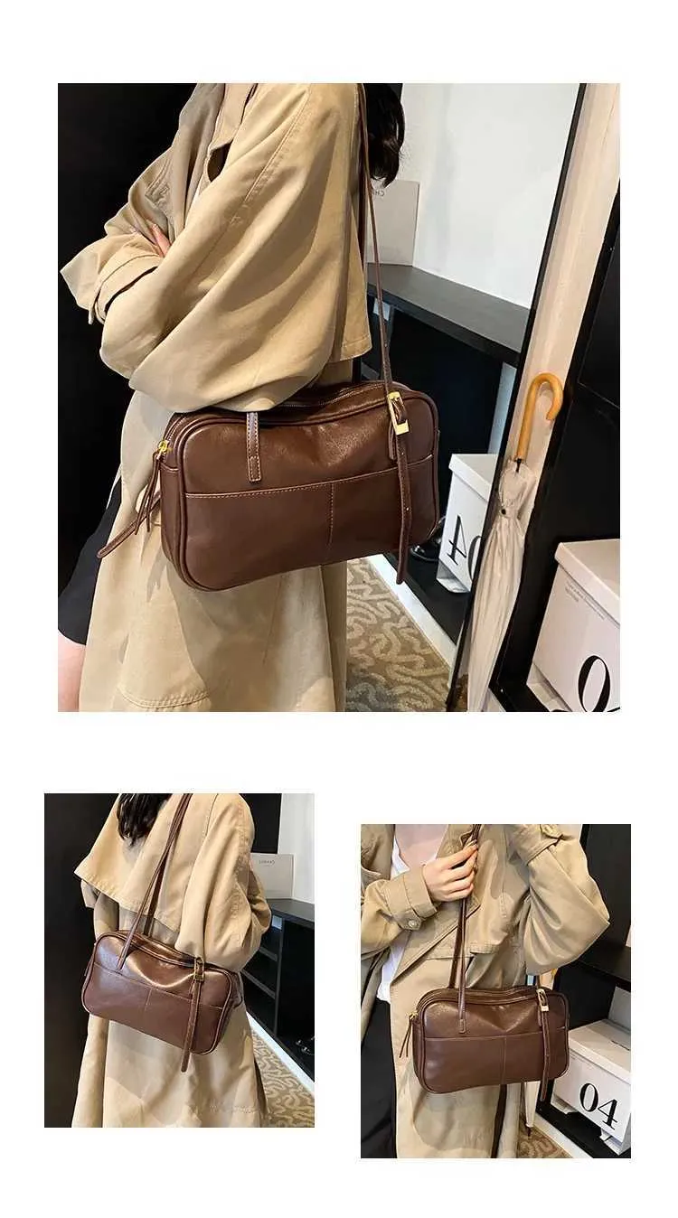 Bruine schoudertas voor dames grote kunstlederen tas_voghion.com