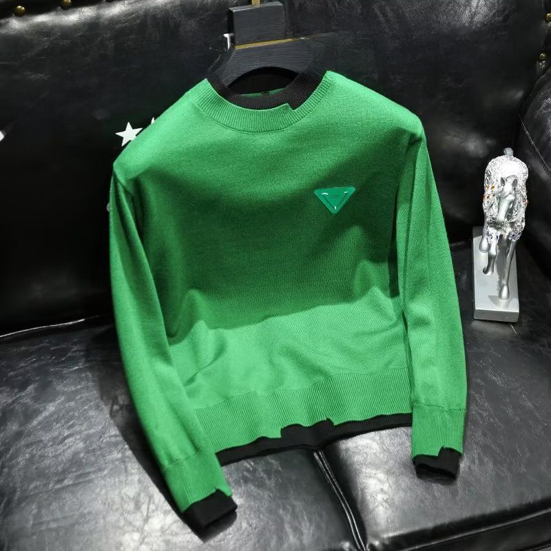 Men's Clothing 2024 autumn round neck sweater long sleeve handsome fashion personality all-match high-end niche top men_voghion.com