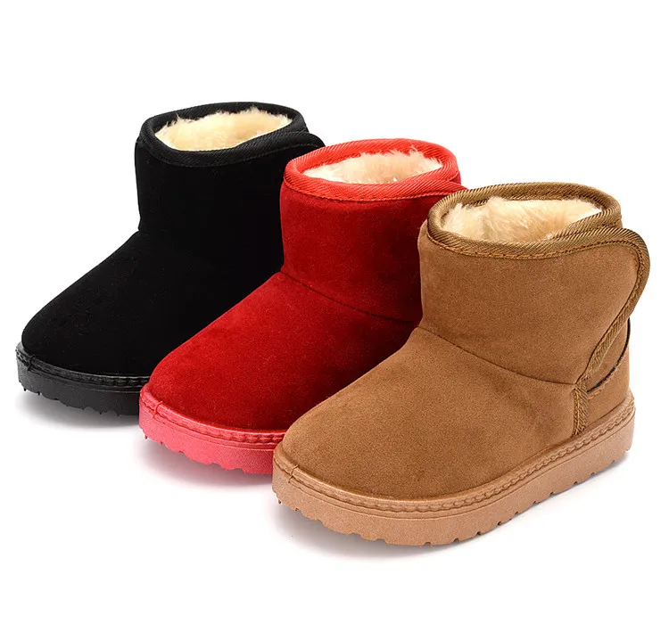 Bottes de neige antidérapantes pour enfants, chaussures d'hiver tendance pour tout-petits, pieds mignons, ski, couleur unie, motif chaud, semelle épaisse et douce pour enfants_voghion.com