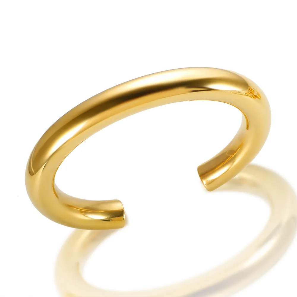 Braccialetto a tubo spesso per donna Bracciale a polsino in acciaio inossidabile Hiphop Cavo placcato oro Moda all'ingrosso Gioielli Pulseras_voghion.com