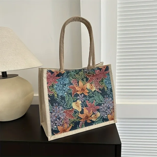Kapazität Tote Desiger Hadtasche für Fraue 2023 Marke Jacquard Stickerei Leiwad Umhägetasche Große Shopper_voghion.com