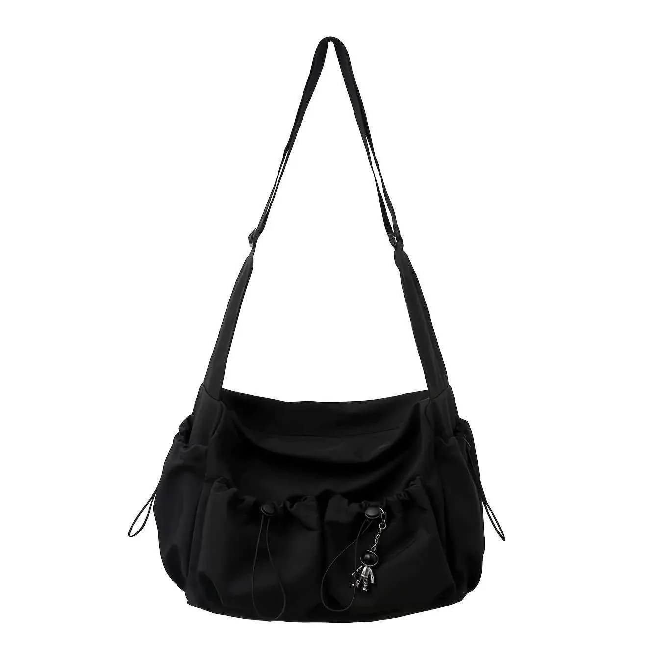 Moderns Crossbody ar stīgu akcentu, ietilpīgs un drošs rāvējslēdzēja aizdare — iekļauta stilīga soma CharmC241104_voghion.com