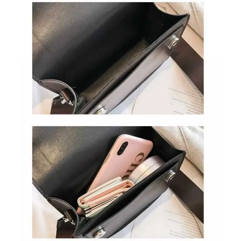 Ladies Messenger Solid Color 2023 New Trendy Wide Shoulder Strap Small Square Bag Retro Casual Simple Crossbody Ba241018_voghion.com