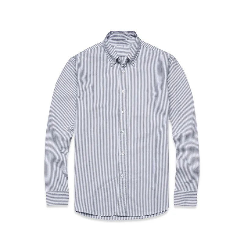 Men Casual Shirts stripe spring and autumn quality business dress shirt fashion classic shirts mens oxford fabric_voghion.com