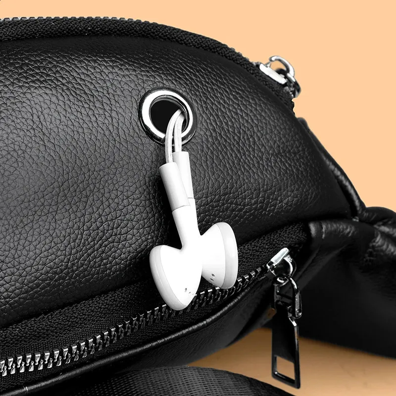 VC Paprasta Juoda Vyriška Natūralios Odos Juosmens Kuprinė Lengva Sportinė Juosmens Kuprinė Vyrams Diržo Maišelis Telefonui Krūtinės Krepšiai Vyrams Mažas_voghion.com