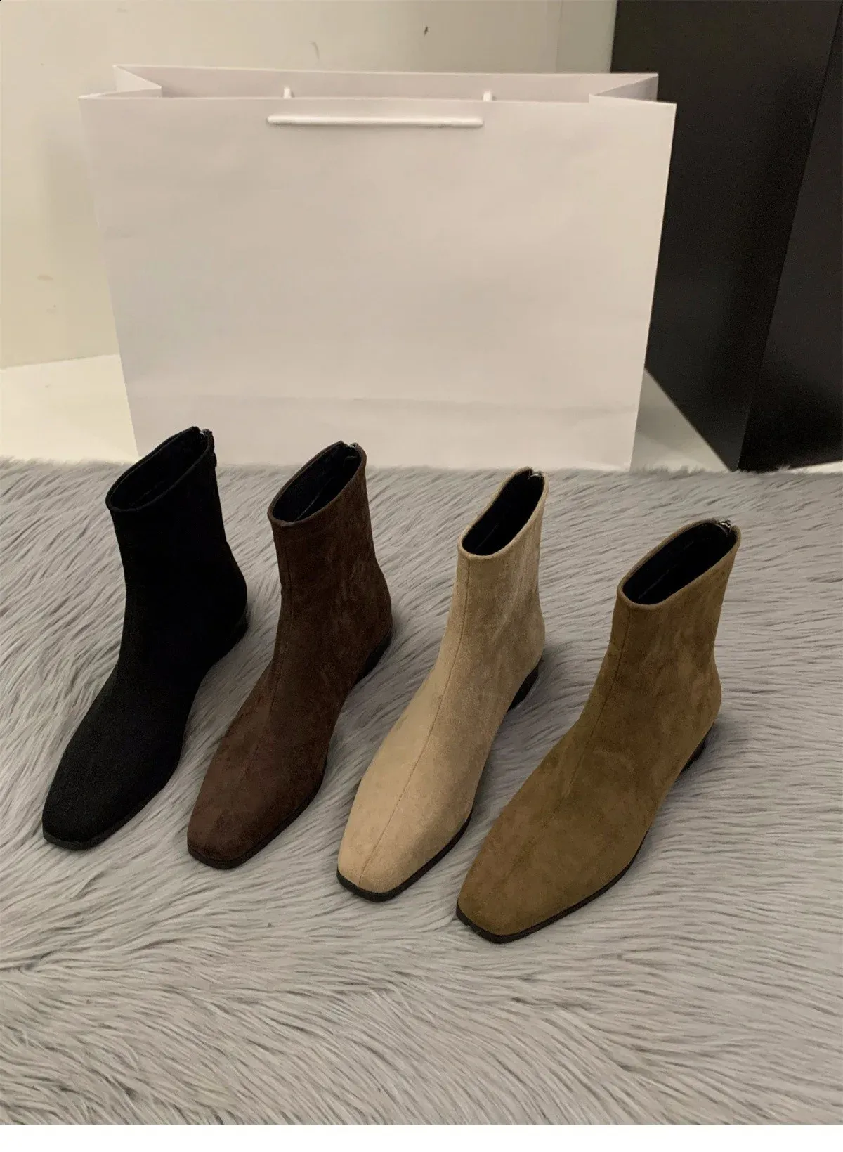 Bottines modernes à bout carré pour femme, bottines courtes à talons hauts, collection automne-hiver 241227_voghion.com