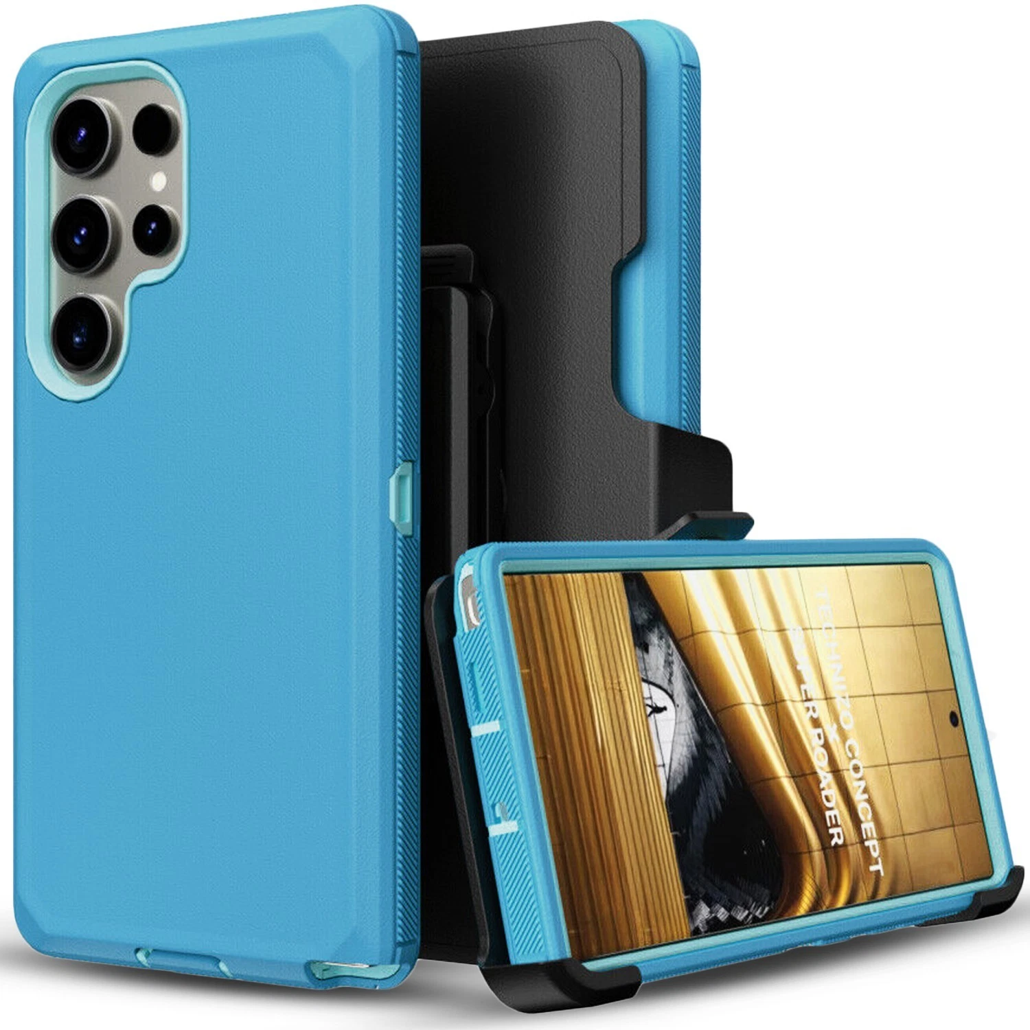 Rugged Phone Case For Samsung Galaxy S24 Series With Screen Guard_voghion.com