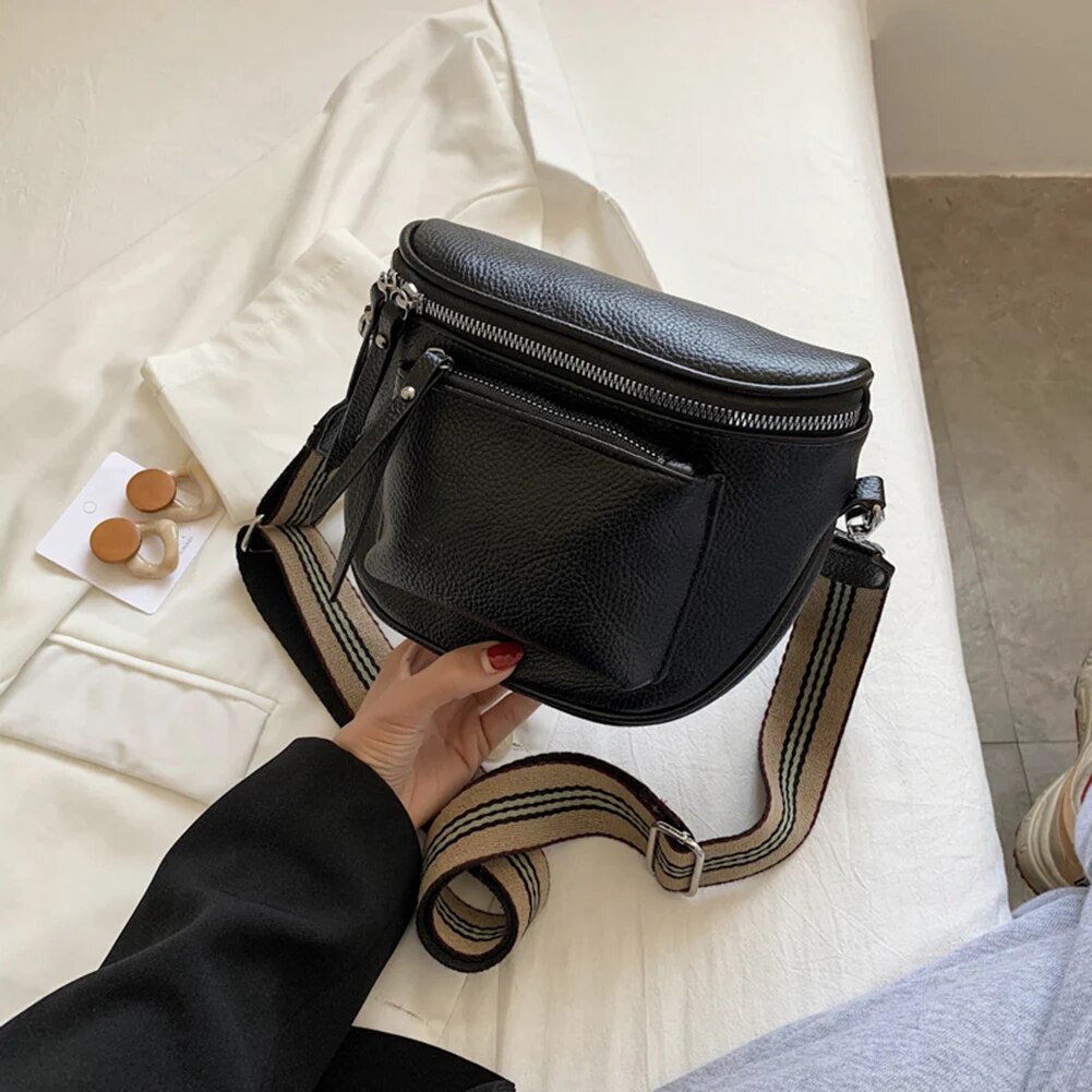 С доставкой Damen Vintage Leder Crossbody Schulter Taschen für Frauen Brust Tasche 2023 Marke Dame Trend Handtaschen Fanny Pack_voghion.com