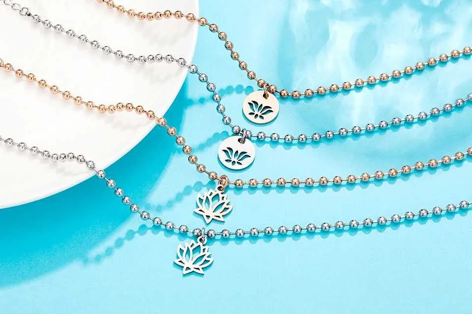 Bracelet de cheville vintage en perles pour yoga, plante, lotus, été, plage, chaîne originale, bijoux pour femmes, festival, L2403_voghion.com