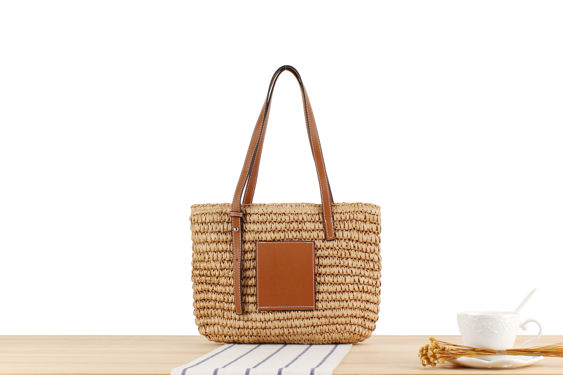 Damen Stroh Schultertasche Im Pastoralstil Für Den Strand_voghion.com