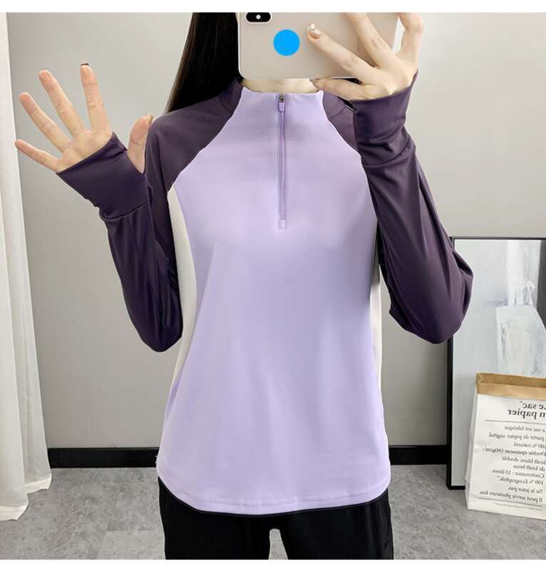Pomladna in jesenska majica s kratkimi rokavi za šport na prostem, raztegljiva, odvaja vlago in hitro sušeča, z dolgimi rokavi, za ženske, za sončenje_voghion.com