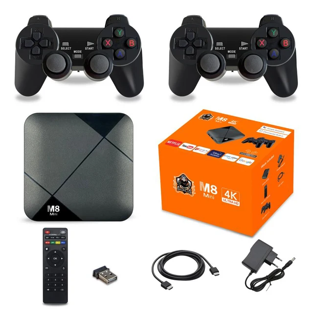 M8 Mini Tv Box S905 Video Console Android 10 7000 Games 4G WiFi 4K 64G Wireless Controller Game Stick_voghion.com