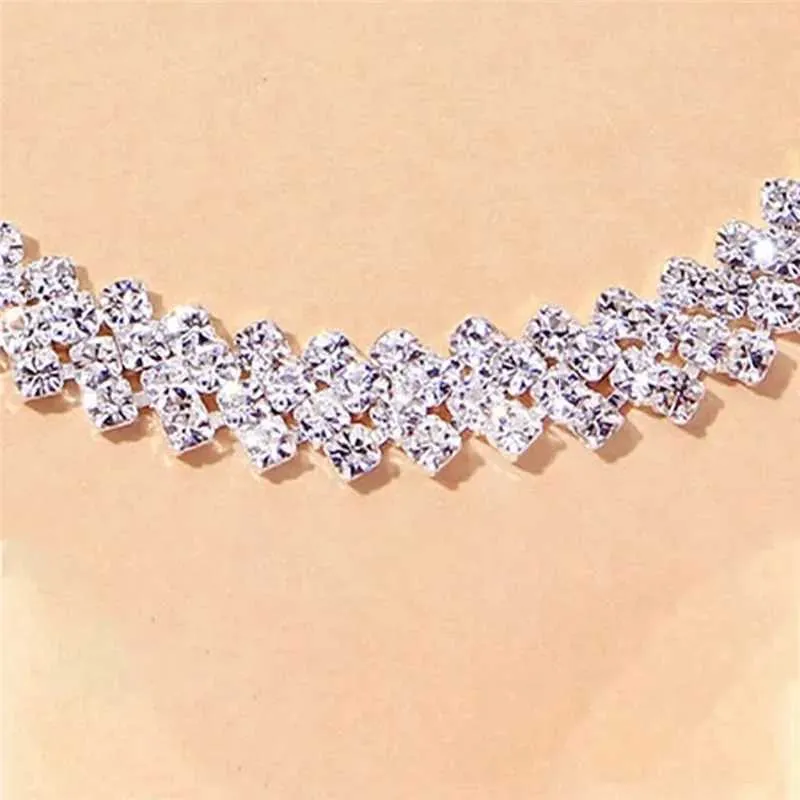 Anklets Huitan Fashion Design Rhinestone Womens Sier/Gold Exquisite Girl Ankle Leg Chain Party JewelryL2403_voghion.com