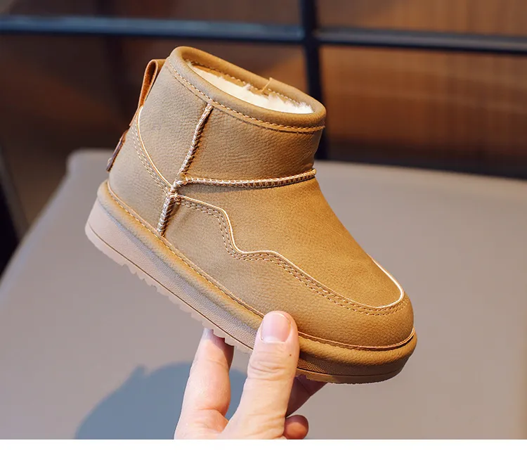 Cizme de zăpadă Happysteps impermeabile, din bumbac gros, calde, de iarnă, pentru copii și fete, mărimi US9C-US5Y_voghion.com