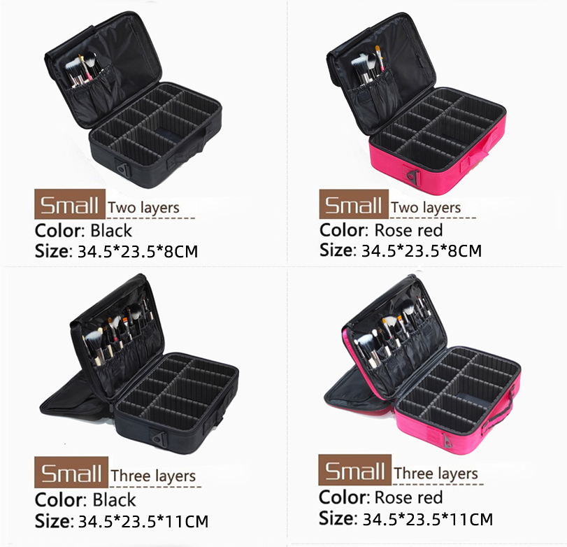New Oxford Cloth Makeup Bag Large Capacity With Compartments For Women Travel Cosmetic Case_voghion.com