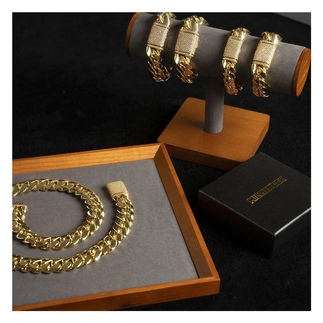 Hot selling high qualit Hip hop custom Stainless steel Never fade gold 20mm miami cuban chain necklace women men_voghion.com
