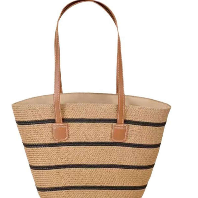 Ladies Straw Tote Bag Large Capacity Summer Shoulder Beach Bag_voghion.com