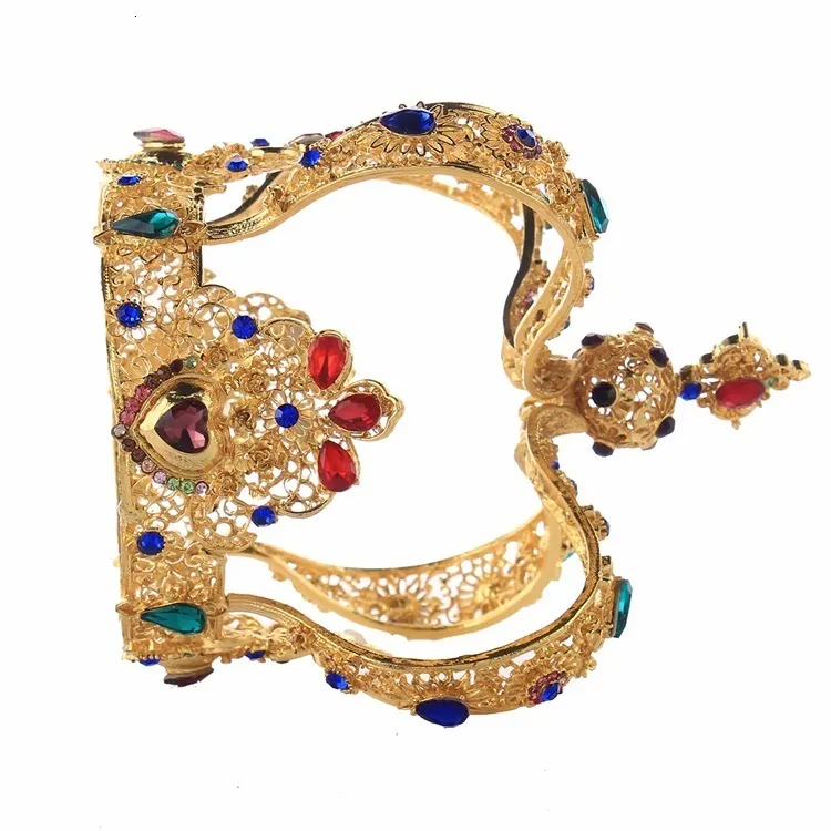 Corona di cristallo da regina e re, diademi e corone da sposa, copricapo da sposa, diadema da concorso, gioielli per capelli, accessori_voghion.com