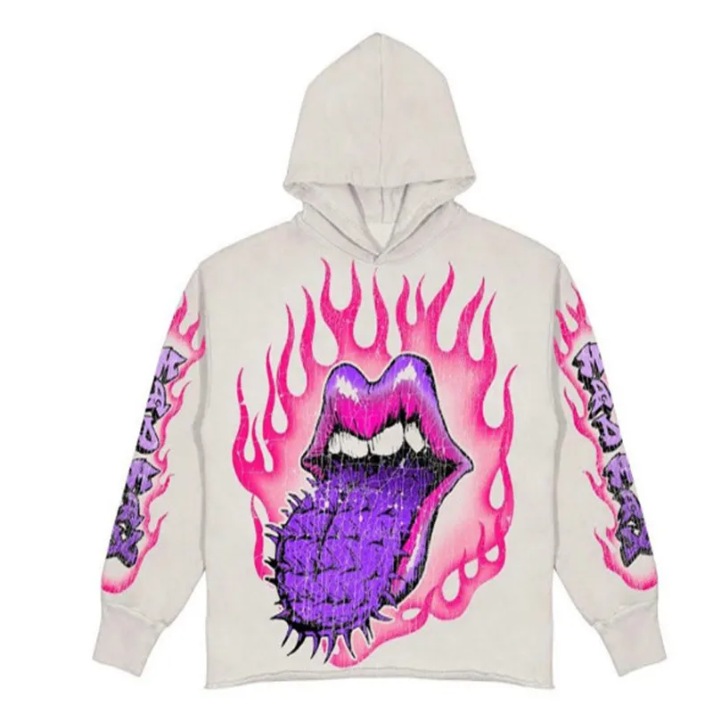 Sudadera con capucha de diseñador Y2K Hip Hop con estampado de dibujos animados de calaveras, abrigo negro Ultra David, ropa gótica para hombres y mujeres_voghion.com