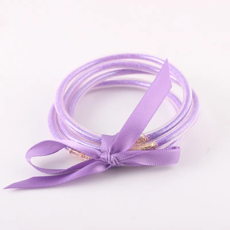 Bangle 9pcs/set Glitter Jelly Bangles Bracelets Set For Women Filled Silicone Girls_ipsvogv.com
