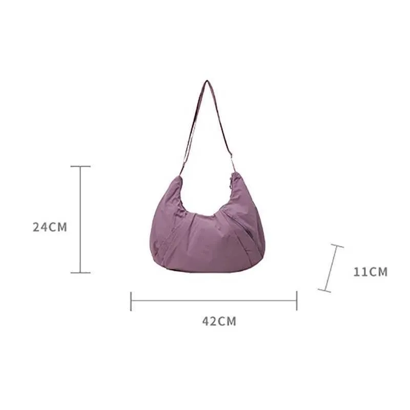 Classic Pleated Crossbody Bag For Women Solid Shoulder Handbag_voghion.com