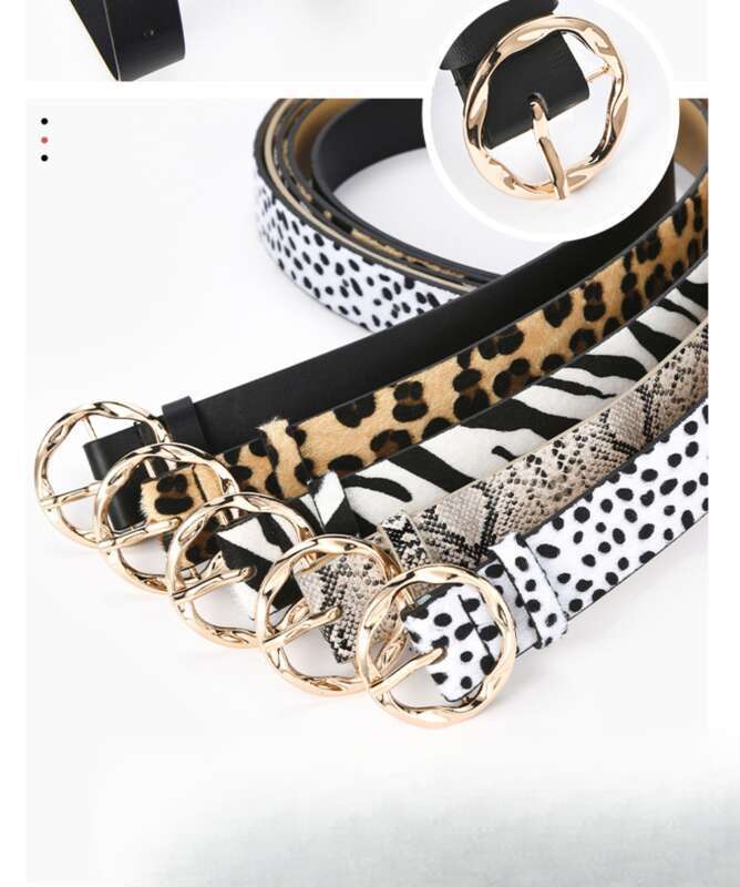 New Loose Fashion Snake Leopard Decoration Jeans Irregular Women's Belt_voghion.com