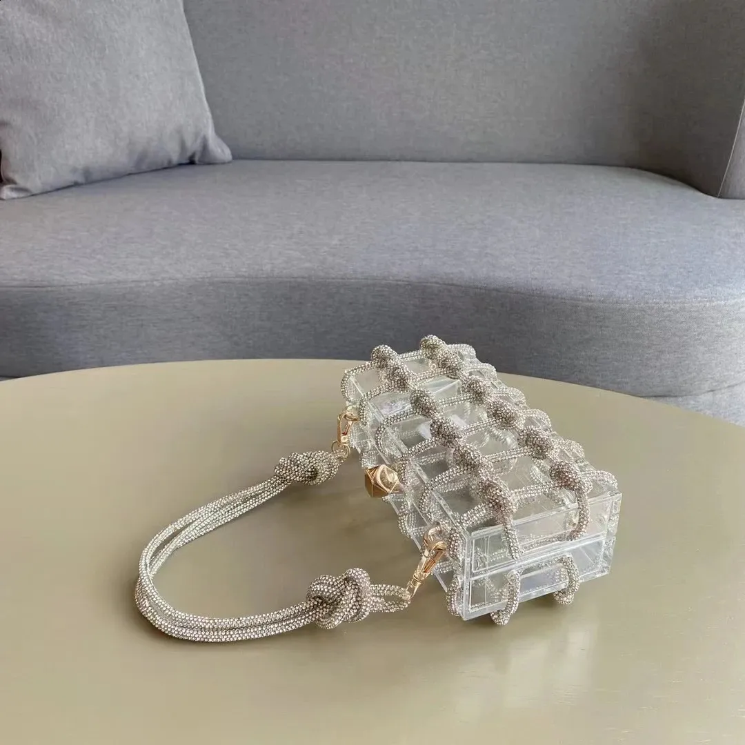 20 Colors Dia Clear Acrylic Box Evening Clutch Bags Women Woven Knotted Rope Rhie Purse And Handbags 240725_voghion.com