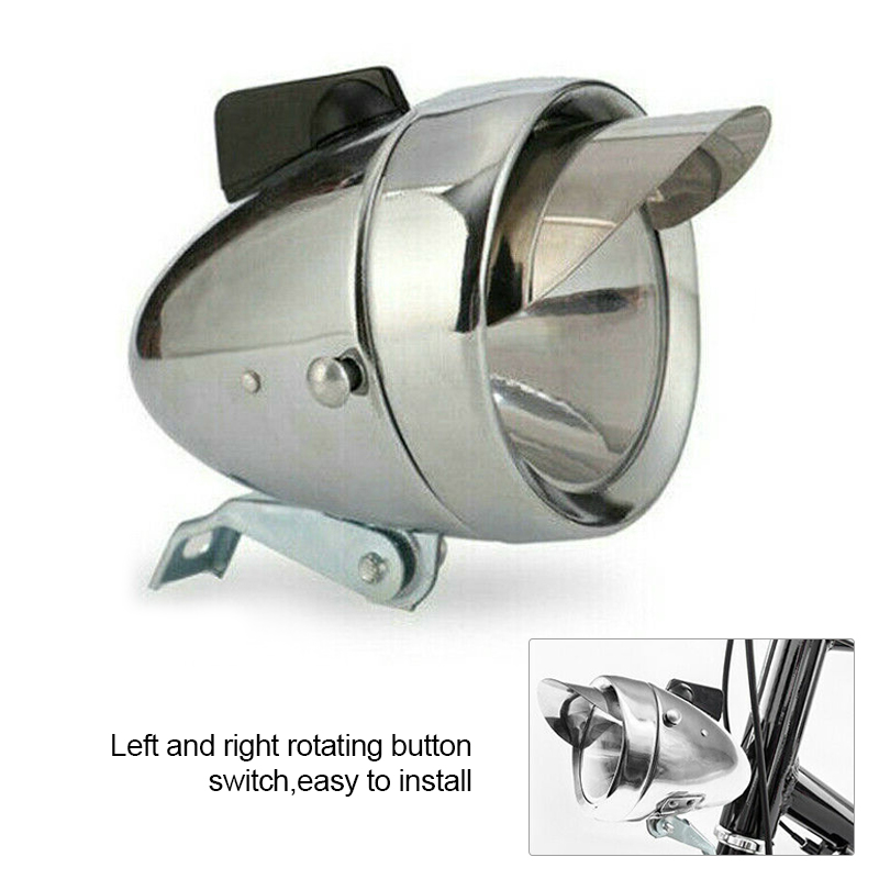 Classical Bicycle LED Chrome Vintage Bike Light Headlight Front Retro Head Lamp_voghion.com