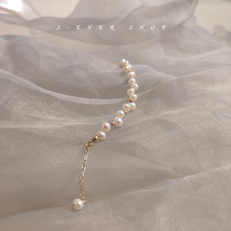 Natural Freshwater With Niche Design, Color Preserving Electroplated Bracelet, Hand Woven Fancy Pearl Bracelet_voghion.com