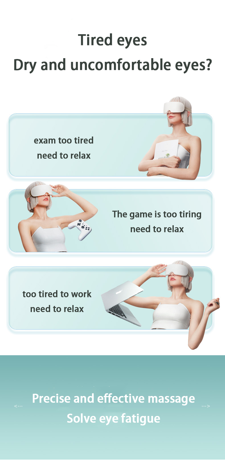 Nano Steam Eye Massager Eye Care Sildošā Bluetooth mūzika Noguruma un tumšo loku mazināšanai Zem acīm_voghion.com