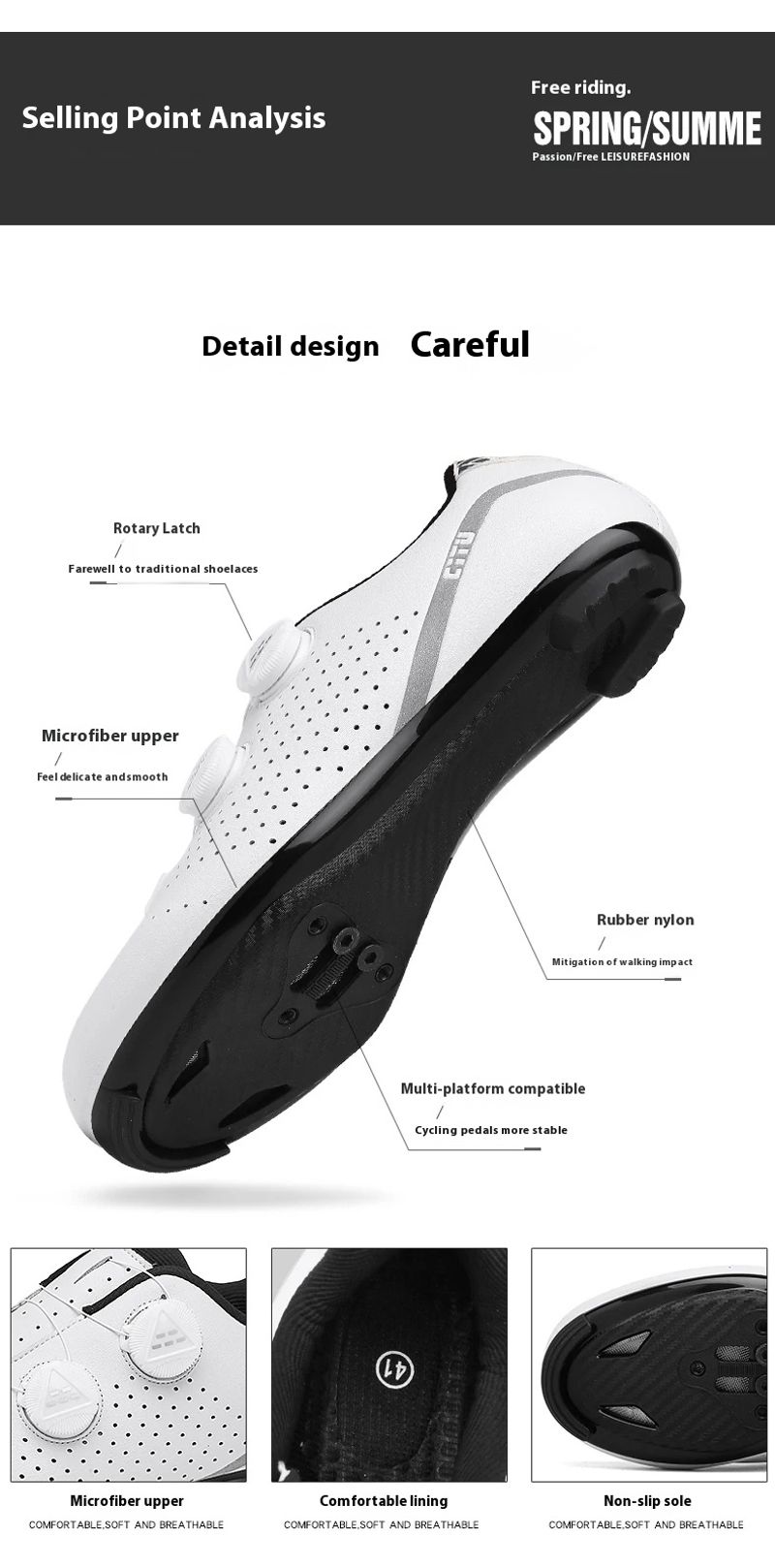 Käschte Leeschtung Männer a Fraen Self-locking Strooss flaach Sport Mountain Vëlo Offroad Schong, D343_voghion.com